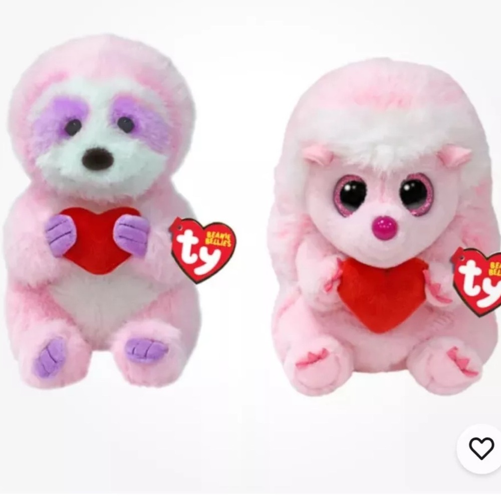 TY Beanie Babies Valentine’s Day Tart and Cheesecake Set of 2